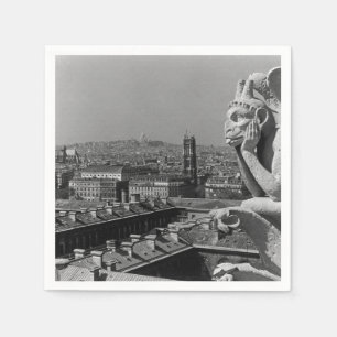 Serviette En Papier France vintage Paris Cathédrale Notre-Dame penseur