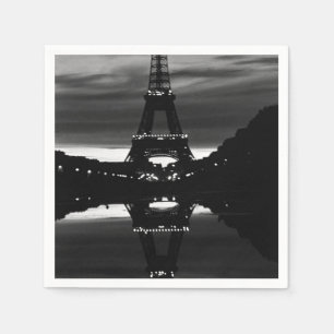 Serviette En Papier France vintage Paris tour Eiffel reflet 1970