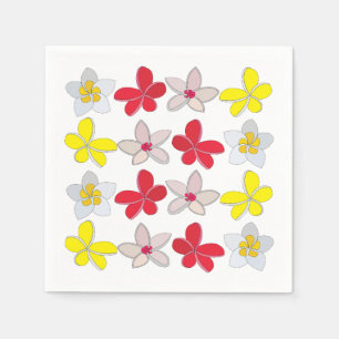Serviette En Papier Frangipani Plumeria Fleur colorée Fête Florale
