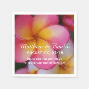 Serviette En Papier Frangipani Plumeria Fleurs Mariage