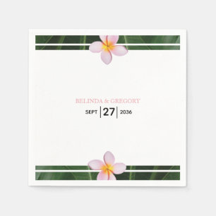 Serviette En Papier Frangipani rose Plumeria Mariage