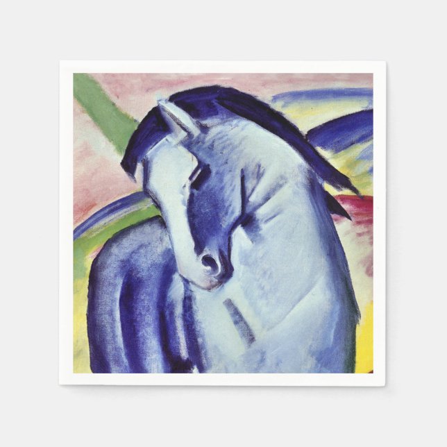 Serviette En Papier Franz Marc Blue Cheval Peinture d'Art Vintage (Devant)