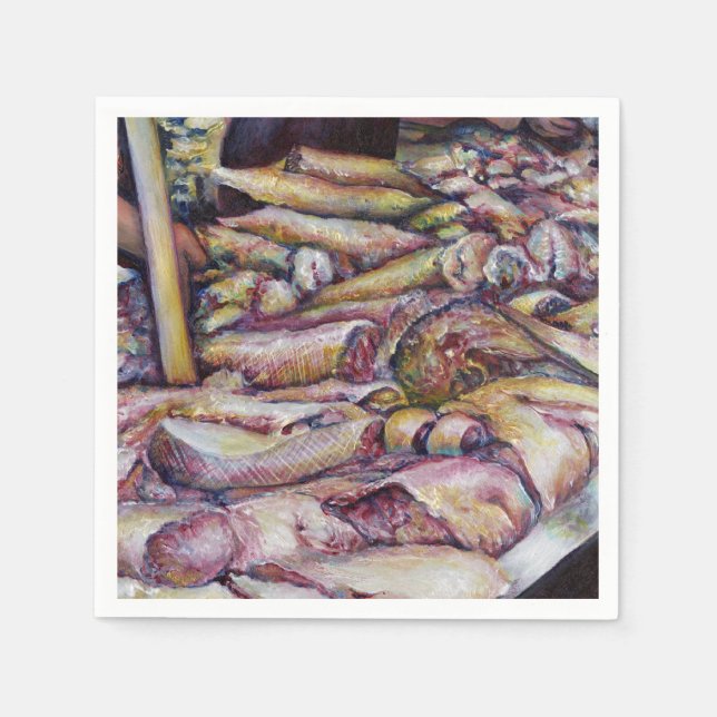 Serviette En Papier Fraternizing avec du poisson frais (Devant)