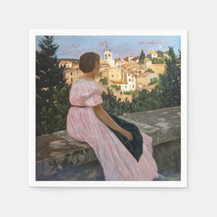 Serviette En Papier Frederic Bazille - La robe rose