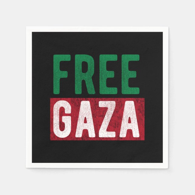 Serviette En Papier Free Gaza Palestine (Devant)