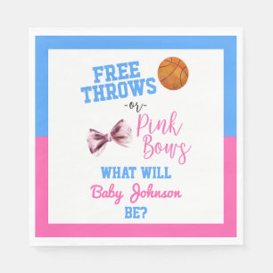 Serviette En Papier Free Throws ou Pink Bows Basketball Genre Reveille