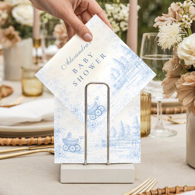 Serviette En Papier French Blue Toile Baby Shower (Créateur téléchargé)