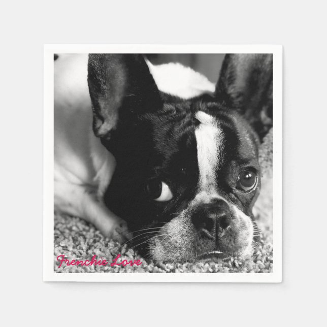 Serviette En Papier French Bulldog Cocktail Napkins (Devant)