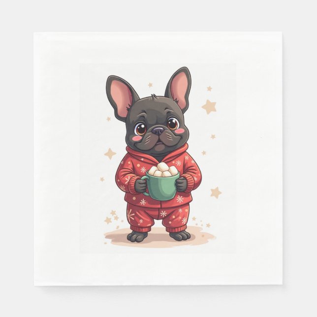 Serviette En Papier French Bulldog Cozy Cocoa (Devant)
