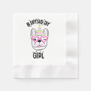 Serviette En Papier French Bulldog Frenchie Anniversaire Thème