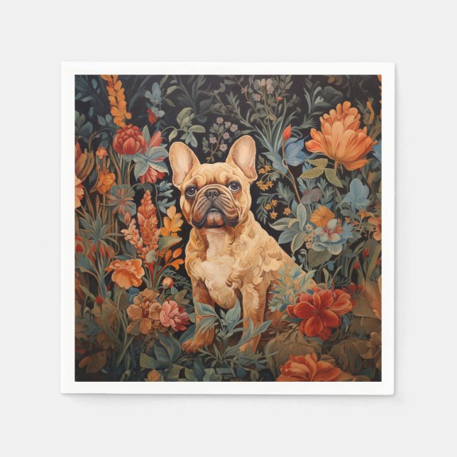 Serviette En Papier French Bulldog Frenchie Garden Tapestry Anniversai (Devant)