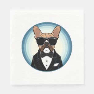 Serviette En Papier French Bulldog Funny Cute Art