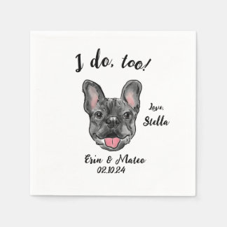 Serviette En Papier French Bulldog Mariage Cocktail Napkin