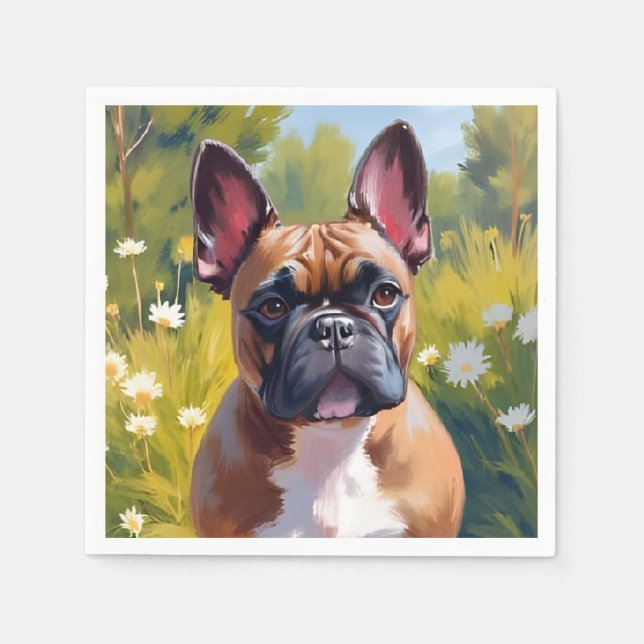 Serviette En Papier French Bulldog | Pet Painting Dog (Devant)