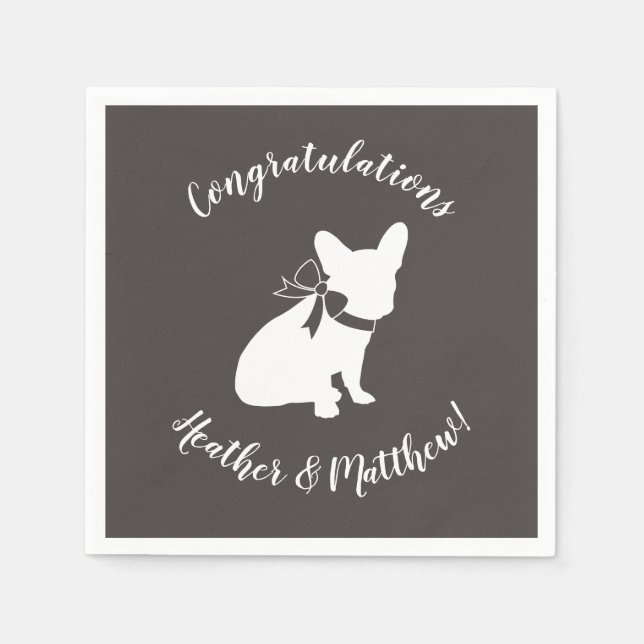 Serviette En Papier French Bulldog Theme Party - Baby shower neutre (Devant)