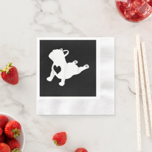 Serviette En Papier French Bulldog Yoga Love Heart Français Entraîne