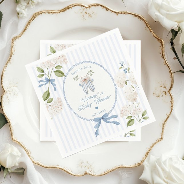 Serviette En Papier French Nursery Baby Shower Coquette Clothesline  (Créateur téléchargé)