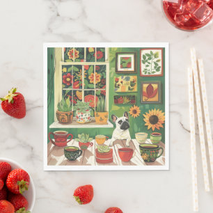 Serviette En Papier Frenchie dans le salon de thé Boho Garden