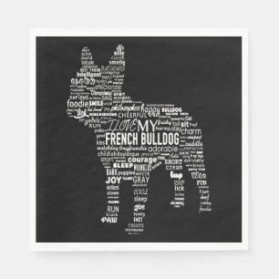 Serviette En Papier Frenchie Gift   J'aime mon chien taureau français