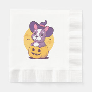 Serviette En Papier Frenchie Halloween