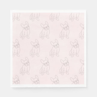 Serviette En Papier frenchys savent faire la fête, serviettes bulldog 