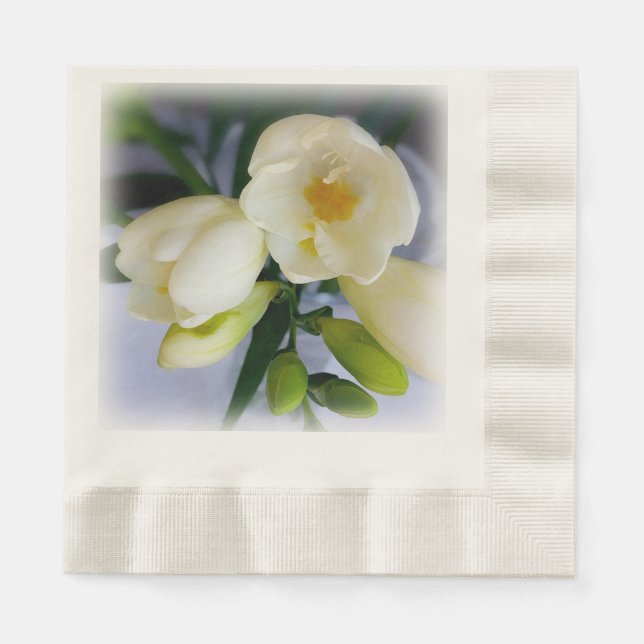 Serviette En Papier frénésie jaune blanc (Devant)