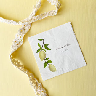 Serviette En Papier Fresh Citrus Painted Lemons Modern Mediterranean