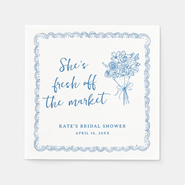Serviette En Papier Fresh Farmers Off the Market Bridal Shower (Devant)