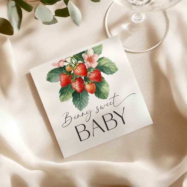 Serviette En Papier Fresh Market Strawberry Berry Sweet Baby Shower (Créateur téléchargé)