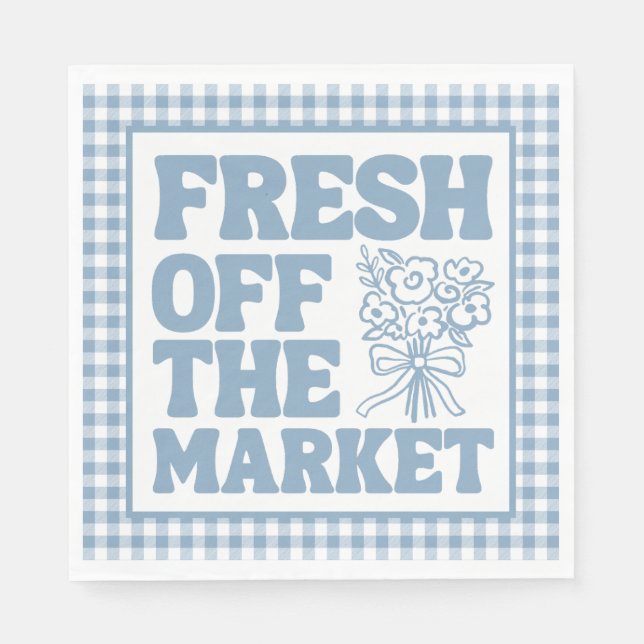 Serviette En Papier Fresh Off the Market Whimsical Blue Bridal Shower (Devant)
