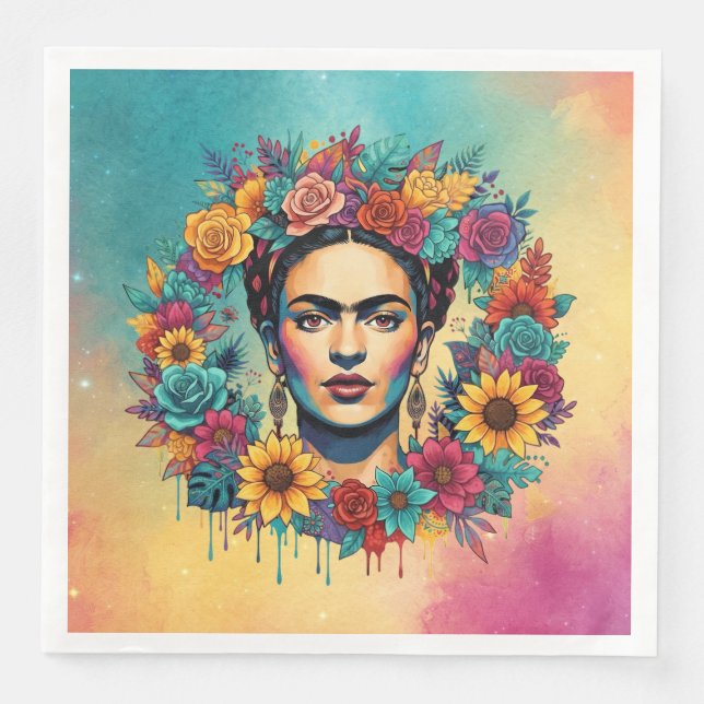 Serviette En Papier Frida Kahlo (Devant)
