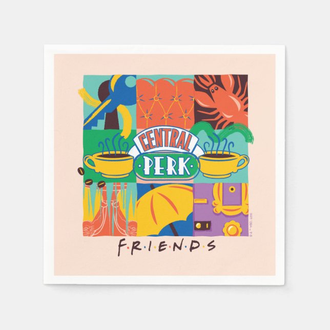 Serviette En Papier FRIENDS™ | Central Perk Graphique Vibrant (Devant)