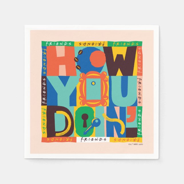 Serviette En Papier FRIENDS™ | How You Doin' - Graphisme Vif (Devant)