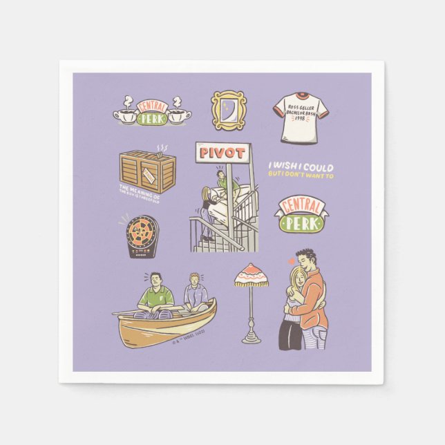 Serviette En Papier FRIENDS™ | Icônes de dessin animé (Devant)
