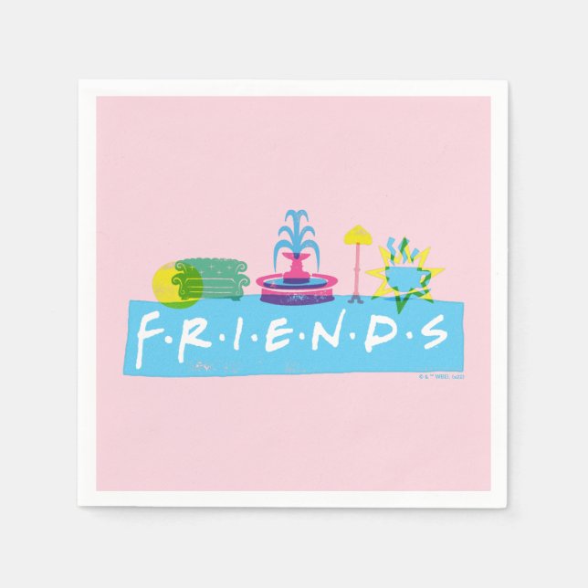 Serviette En Papier FRIENDS™ | Logo avec icônes (Devant)