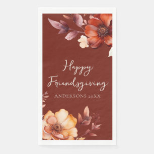 Serviette En Papier Friendsgiving Floral Moderne