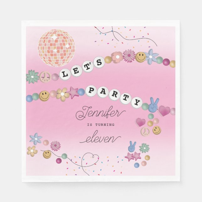 Serviette En Papier Friendship Bracelet Girl Jewelry Birthday Party (Devant)