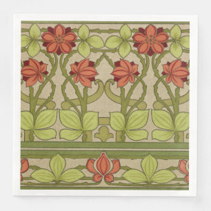 Serviette En Papier Frieze Bordure Art Nouveau Floral