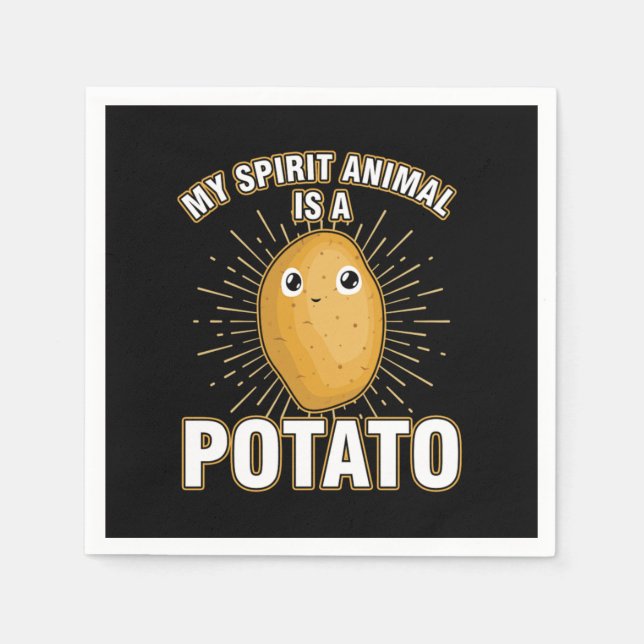 Serviette En Papier Frites Puns Drôles Foodies Amateurs de Nourriture  (Devant)