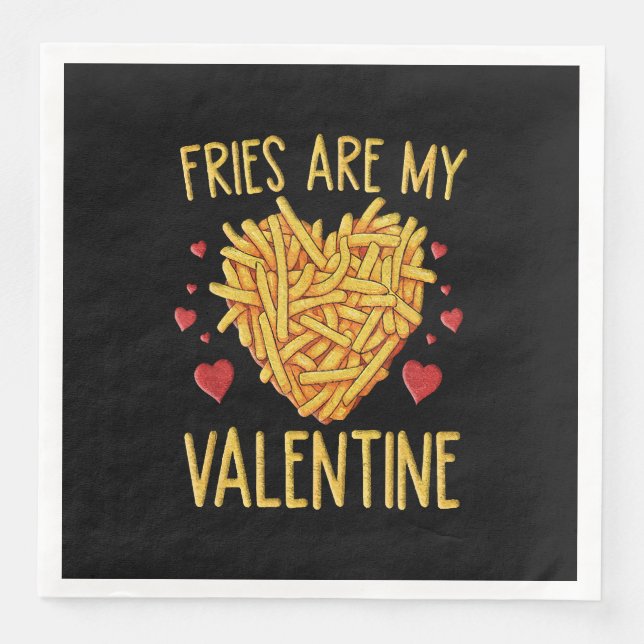 Serviette En Papier Frites Sont Mon Valentin (Devant)