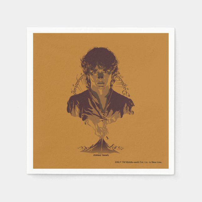 Serviette En Papier FRODO™ MOUNT DOOM™ Tengwar Inscription Graphic (Devant)