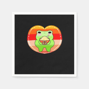 Serviette En Papier Froggy Profitant Citrouille Spice Latte Automne Sa
