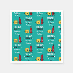 Serviette En Papier Fromage Et Vin Meilleurs Amis
