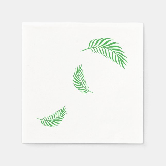 Serviette En Papier Fronds de palmier vert/de fougère (Devant)