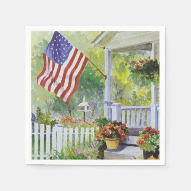 Serviette En Papier Front porch du Colonial Country Home (Devant)