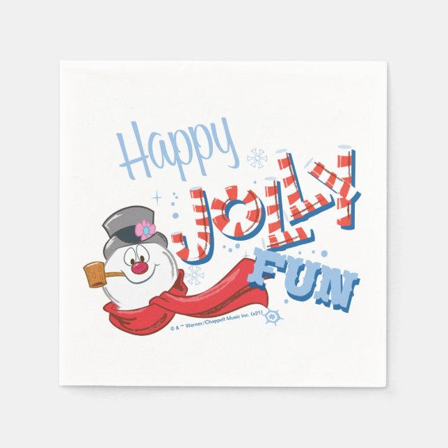 Serviette En Papier Frosty the Snowman™ | Joyeux Jolly Fun (Devant)