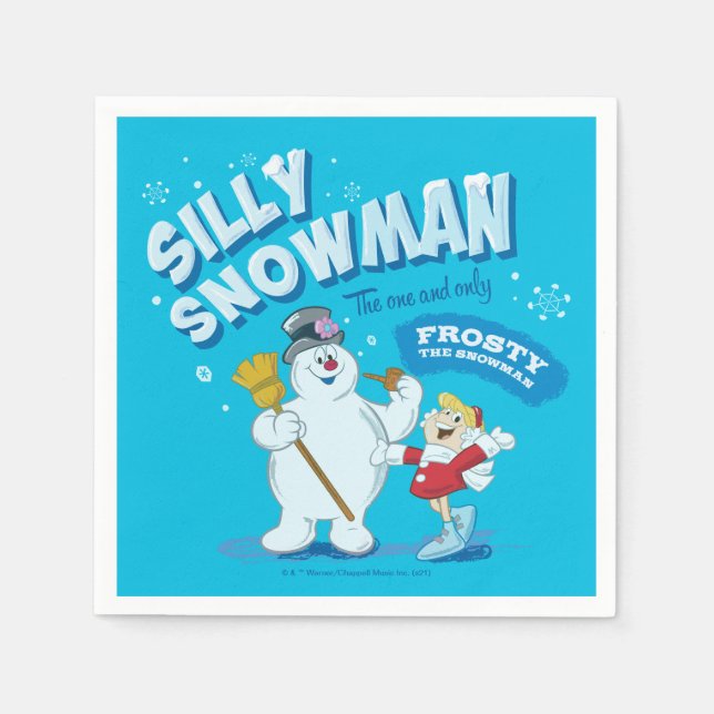 Serviette En Papier Frosty the Snowman™ | "Silly Snowman" (Devant)