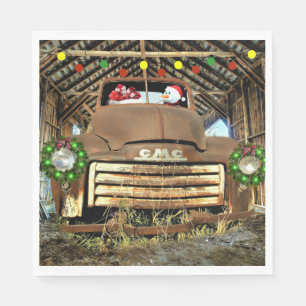 Serviette En Papier Frosty's Vintage GMC Truck Christmas Run
