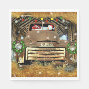 Serviette En Papier Frosty's Vintage GMC Truck Christmas Run