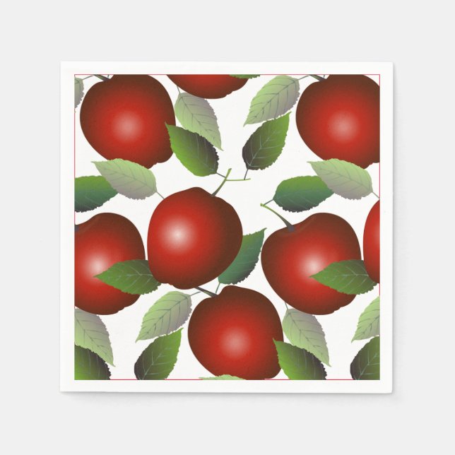 Serviette En Papier Fruit aux pommes rouges (Devant)